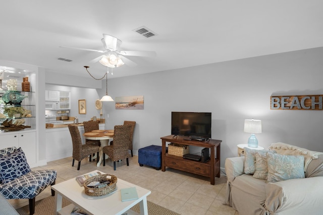 59 N Myrtle Dr Unit 207, Santa Rosa Beach, FL 32459 - living area with a ceiling fan and light tile patterned flooring