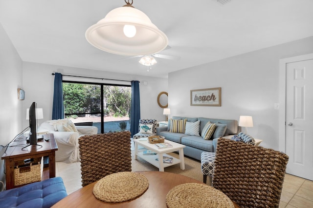 59 N Myrtle Dr Unit 207, Santa Rosa Beach, FL 32459 - tiled living area featuring a ceiling fan