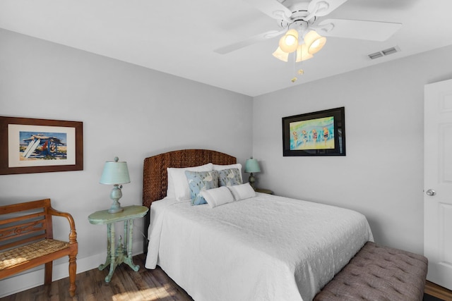 59 N Myrtle Dr Unit 207, Santa Rosa Beach, FL 32459 - bedroom featuring wood finished floors, a ceiling fan, and baseboards