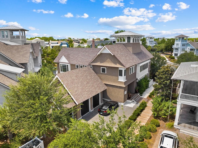 aerial view featuring a residential view