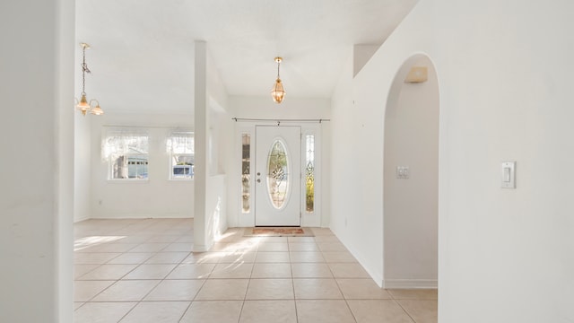 view of tiled entryway