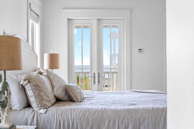 bedroom featuring french doors and access to exterior