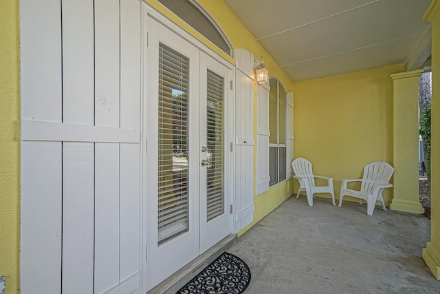 exterior space featuring french doors