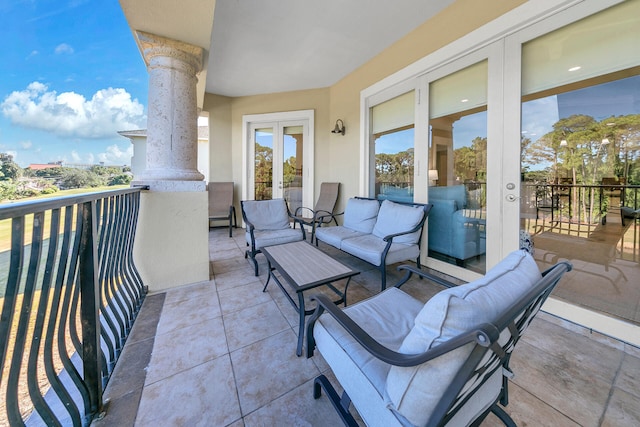 balcony with french doors