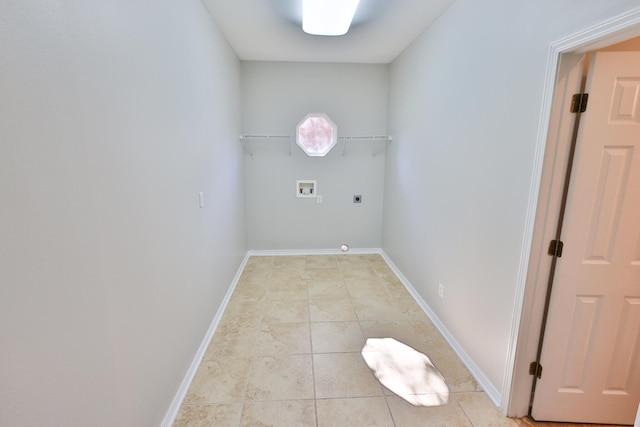 laundry room featuring light tile patterned flooring, washer hookup, and hookup for an electric dryer