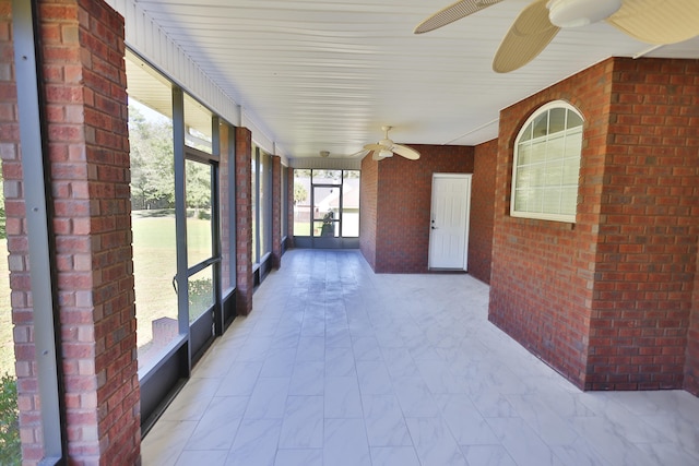 view of unfurnished sunroom