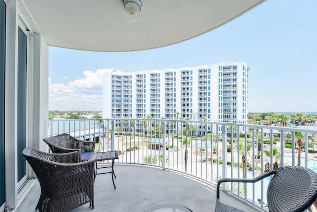 balcony with a water view