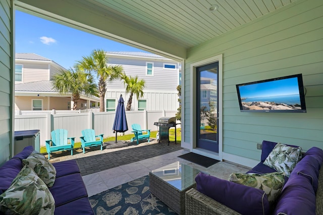 view of patio / terrace with a grill