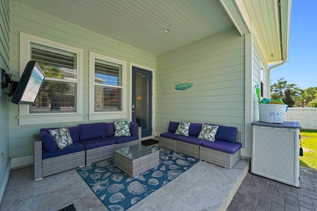 view of patio with outdoor lounge area