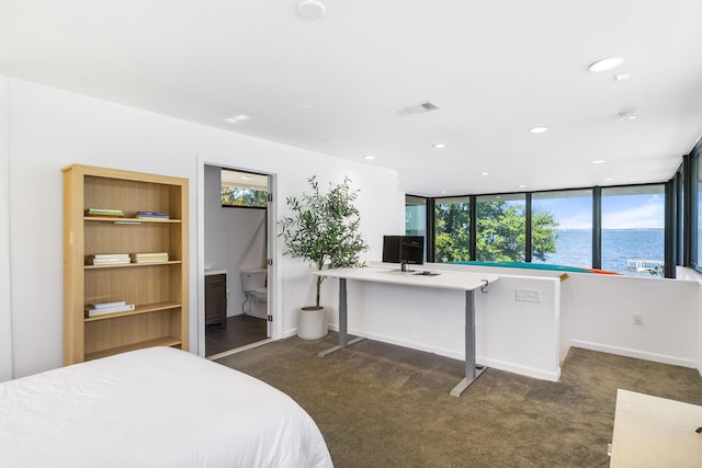 103 Native Tree Ln, Santa Rosa Beach, FL 32459 - carpeted bedroom featuring an office area, baseboards, and recessed lighting