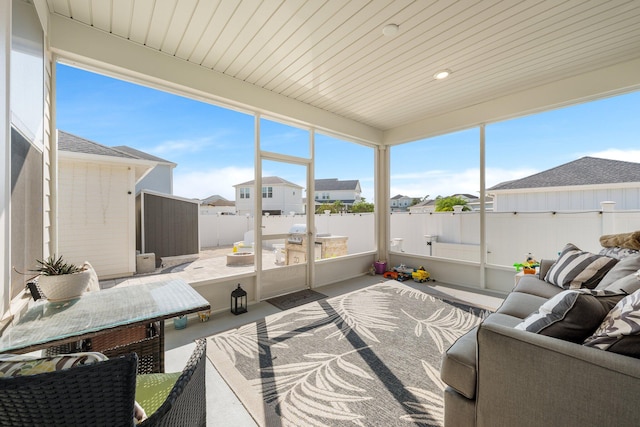 view of sunroom