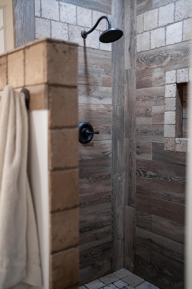 bathroom featuring walk in shower