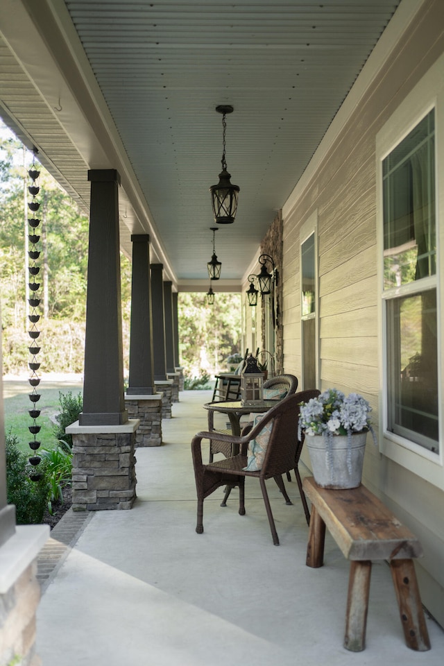 view of patio with covered porch