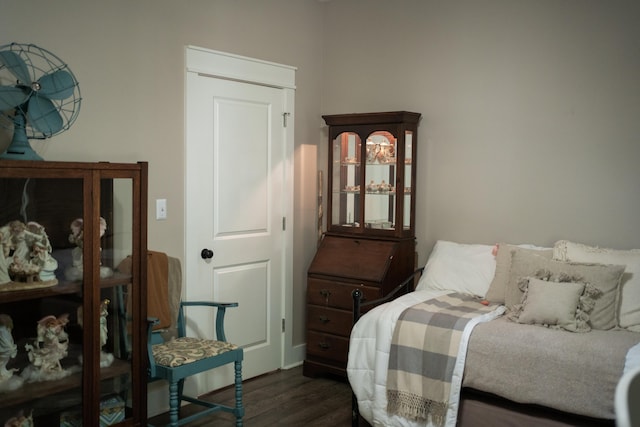 bedroom featuring dark wood-type flooring