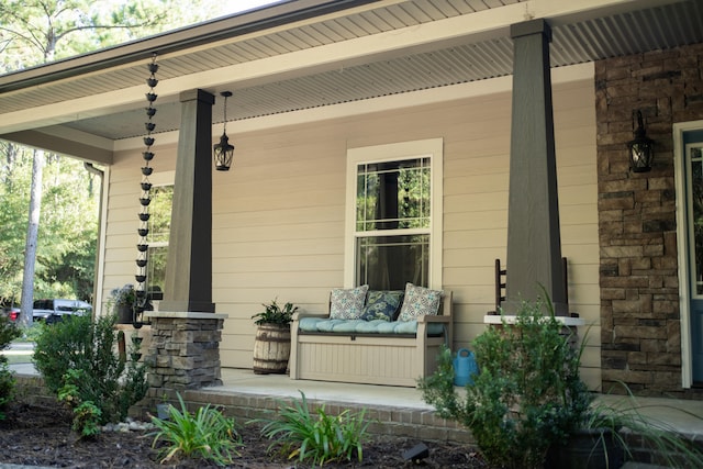 exterior space with covered porch