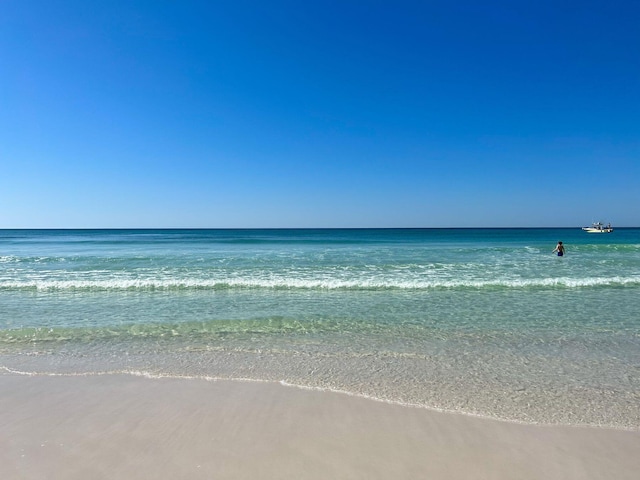 view of water feature with a view of the beach