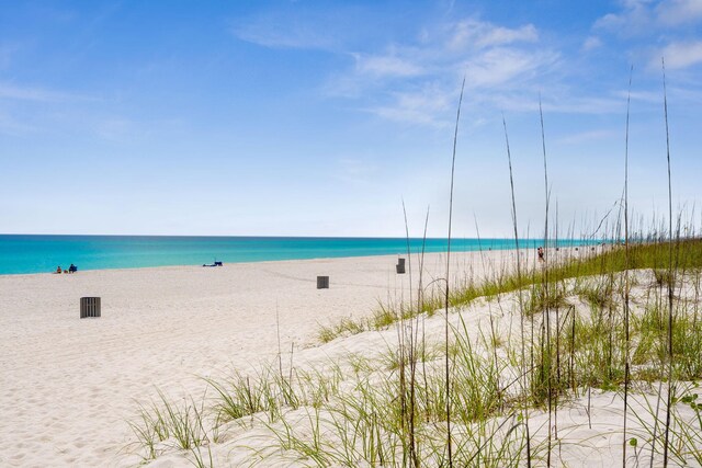 property view of water with a beach view