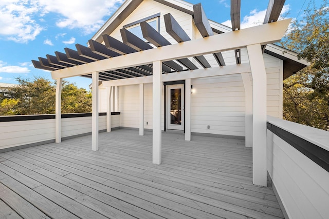 wooden deck with a pergola