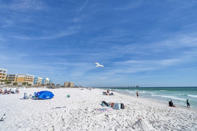 water view featuring a beach view