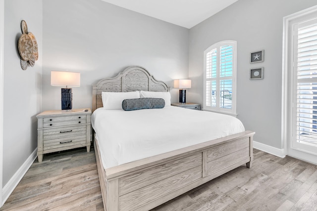 bedroom featuring light hardwood / wood-style floors