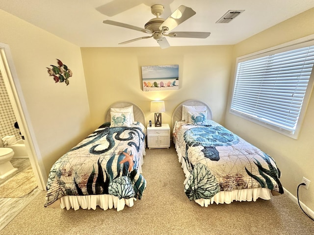 5080 Beachwalk Way, Miramar Beach, FL 32550 - bedroom featuring carpet flooring, ceiling fan, and connected bathroom