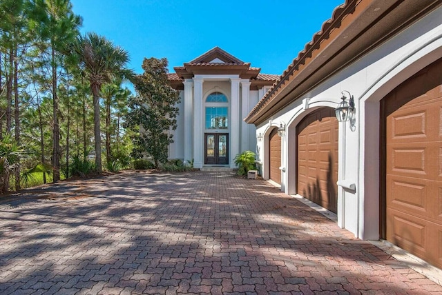 entrance to property with a garage