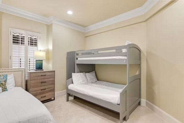 bedroom featuring ornamental molding