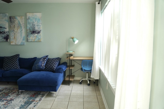 view of tiled living room