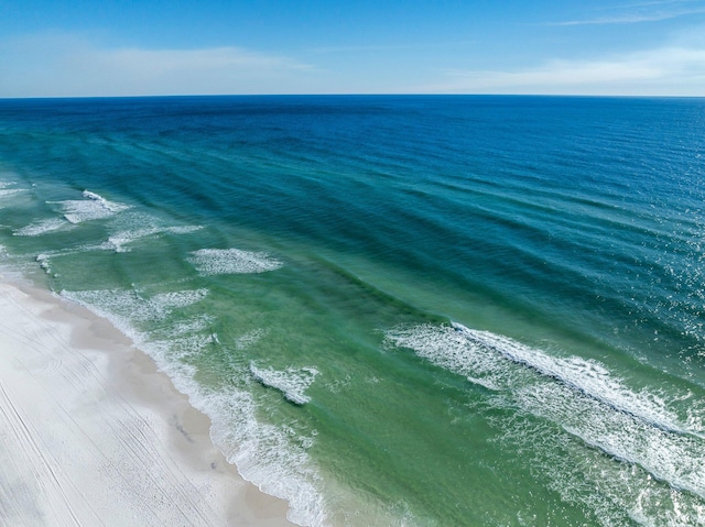 property view of water featuring a view of the beach