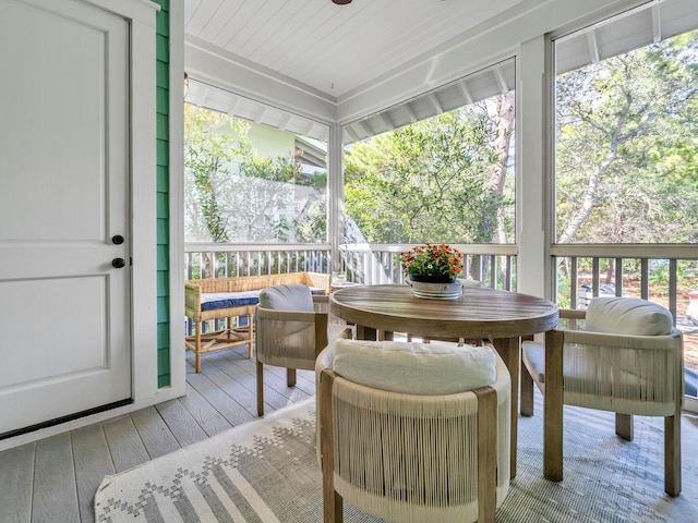 view of sunroom