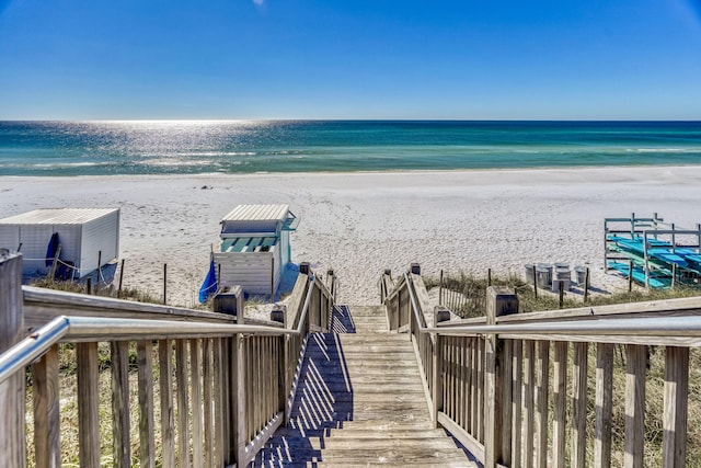 property view of water with a view of the beach