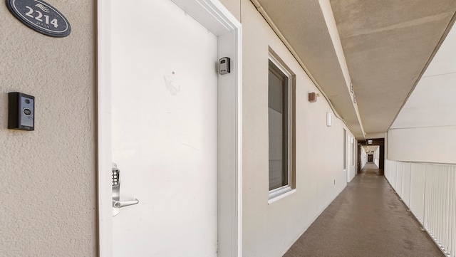 corridor with concrete floors