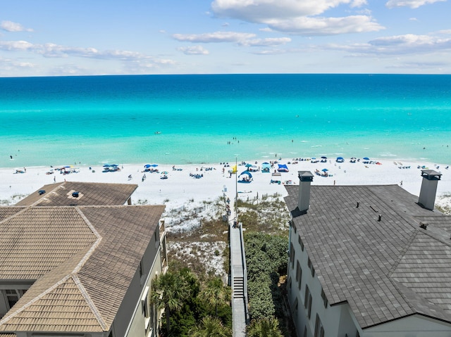 property view of water featuring a view of the beach