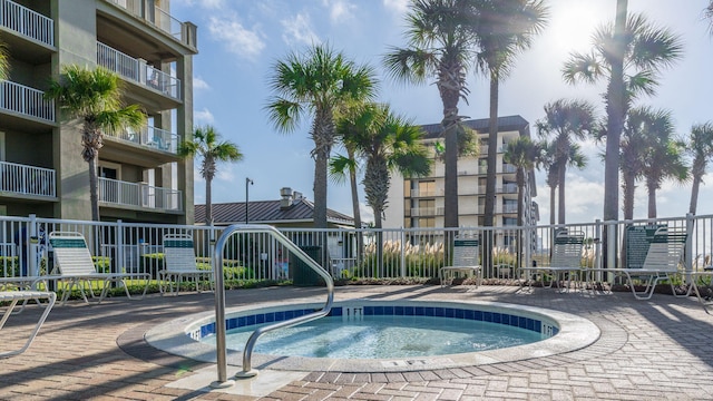 view of pool featuring a patio area