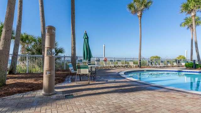 view of pool featuring a patio area