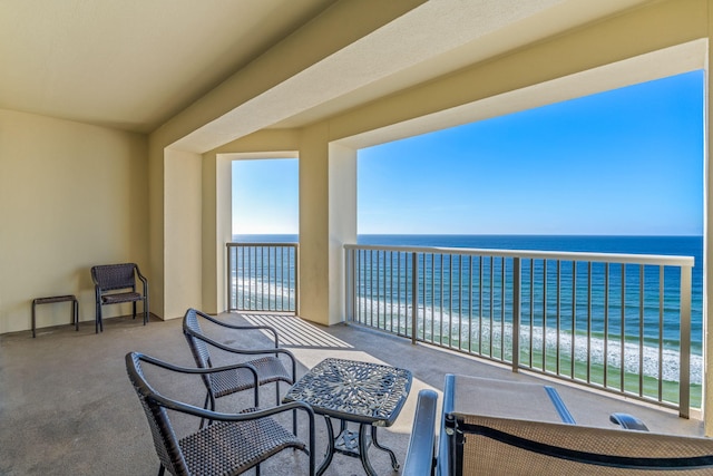 balcony with a water view