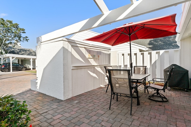 view of patio featuring area for grilling