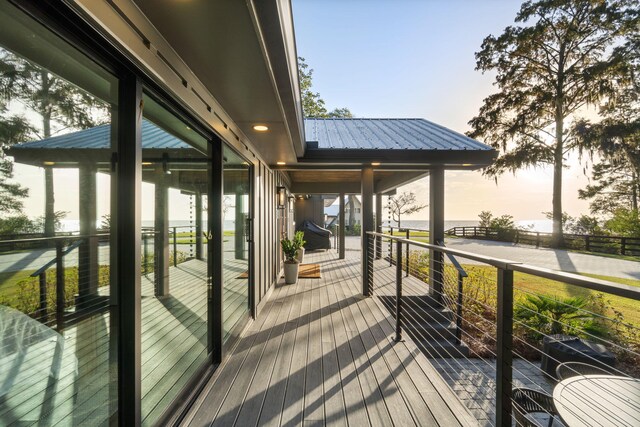 view of deck at dusk