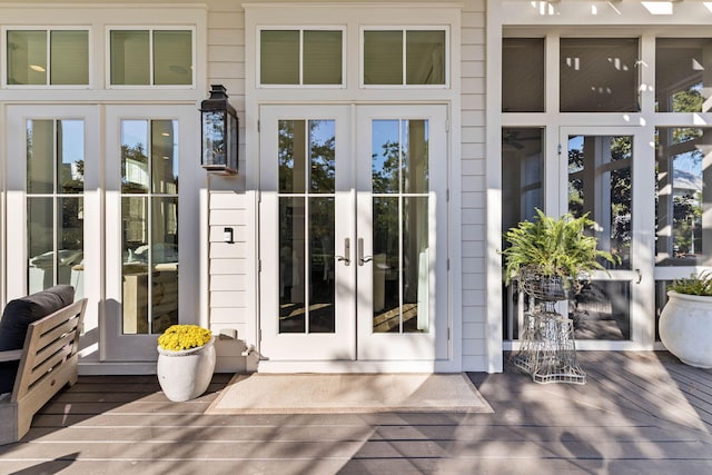 property entrance with french doors