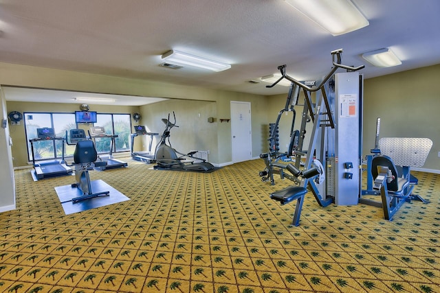 gym with carpet