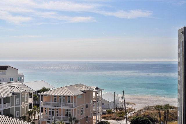 water view featuring a beach view