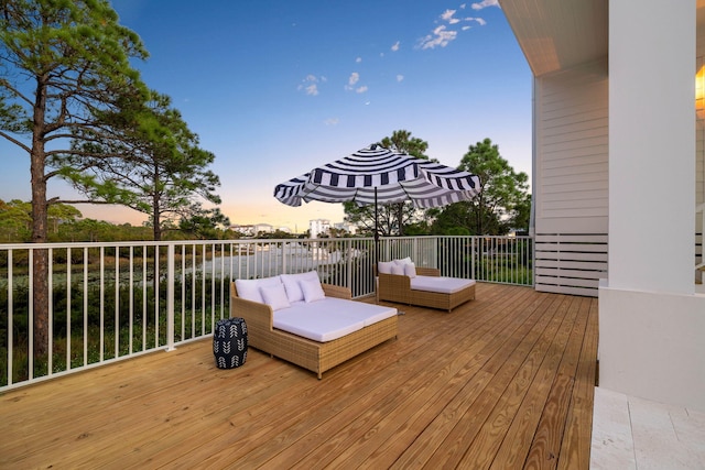 view of deck at dusk