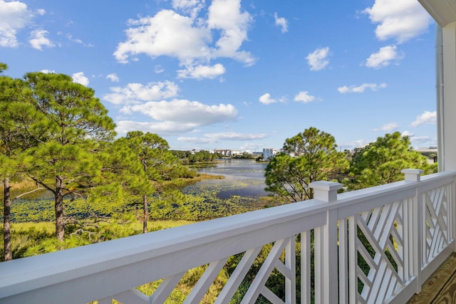 balcony with a water view