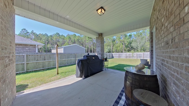 view of patio / terrace featuring a grill