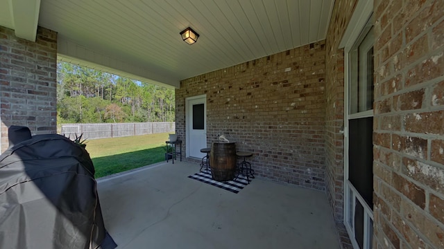 view of patio featuring grilling area