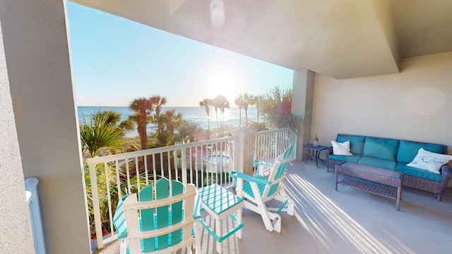 balcony with a water view