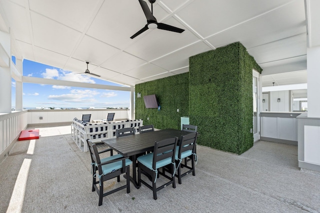 view of patio with ceiling fan