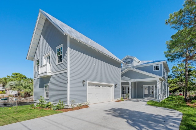 view of home's exterior with a garage