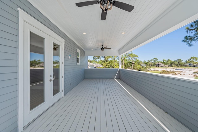 deck featuring french doors