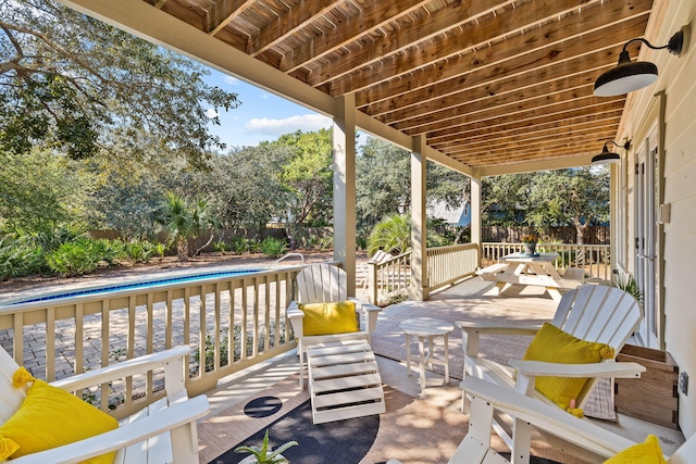 view of patio / terrace featuring a pool side deck